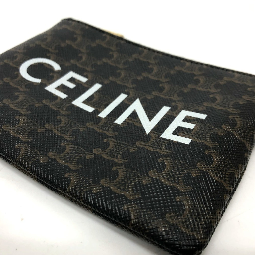 CELINE Triomphe Coin Case 10C662CA2 PVC/Leather Unisex Brown