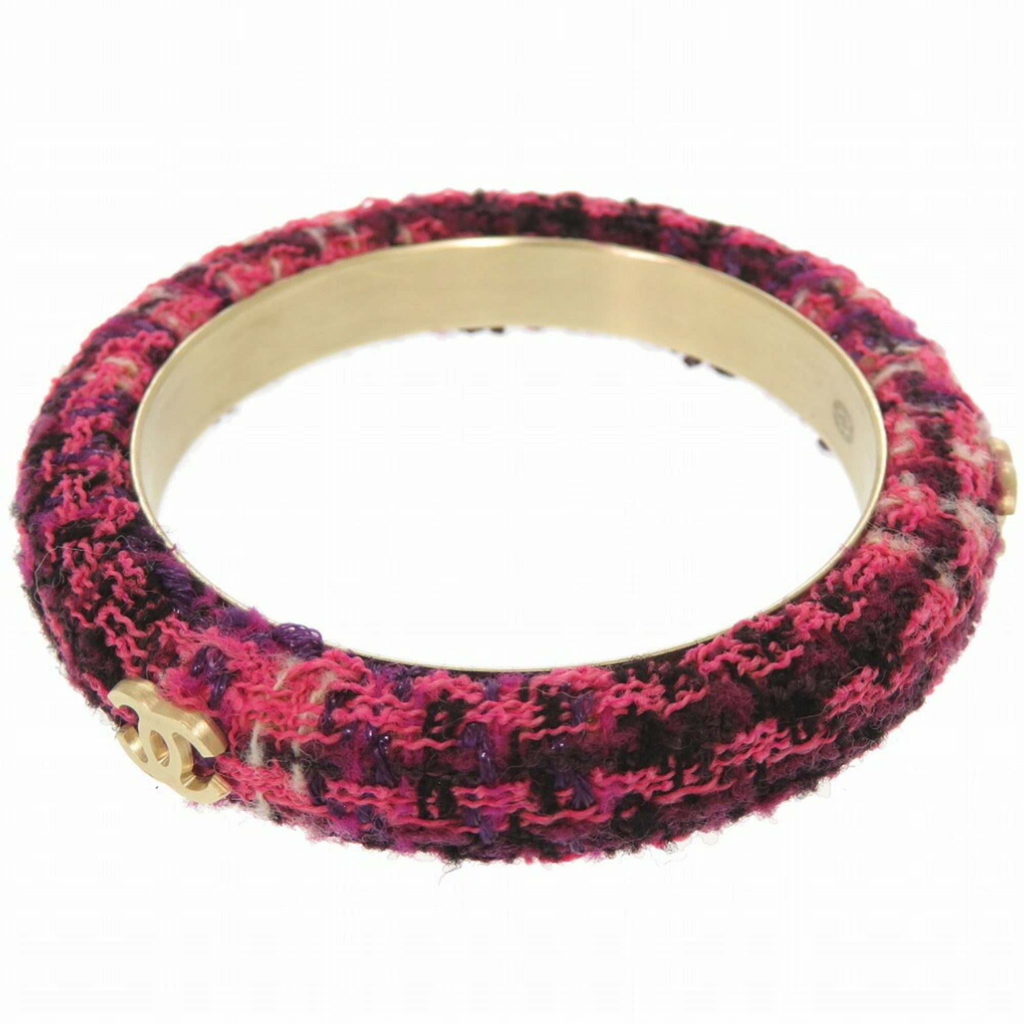 Chanel Coco Mark 09A Tweed Purple/Pink Bangle 0790CHANEL — Like New