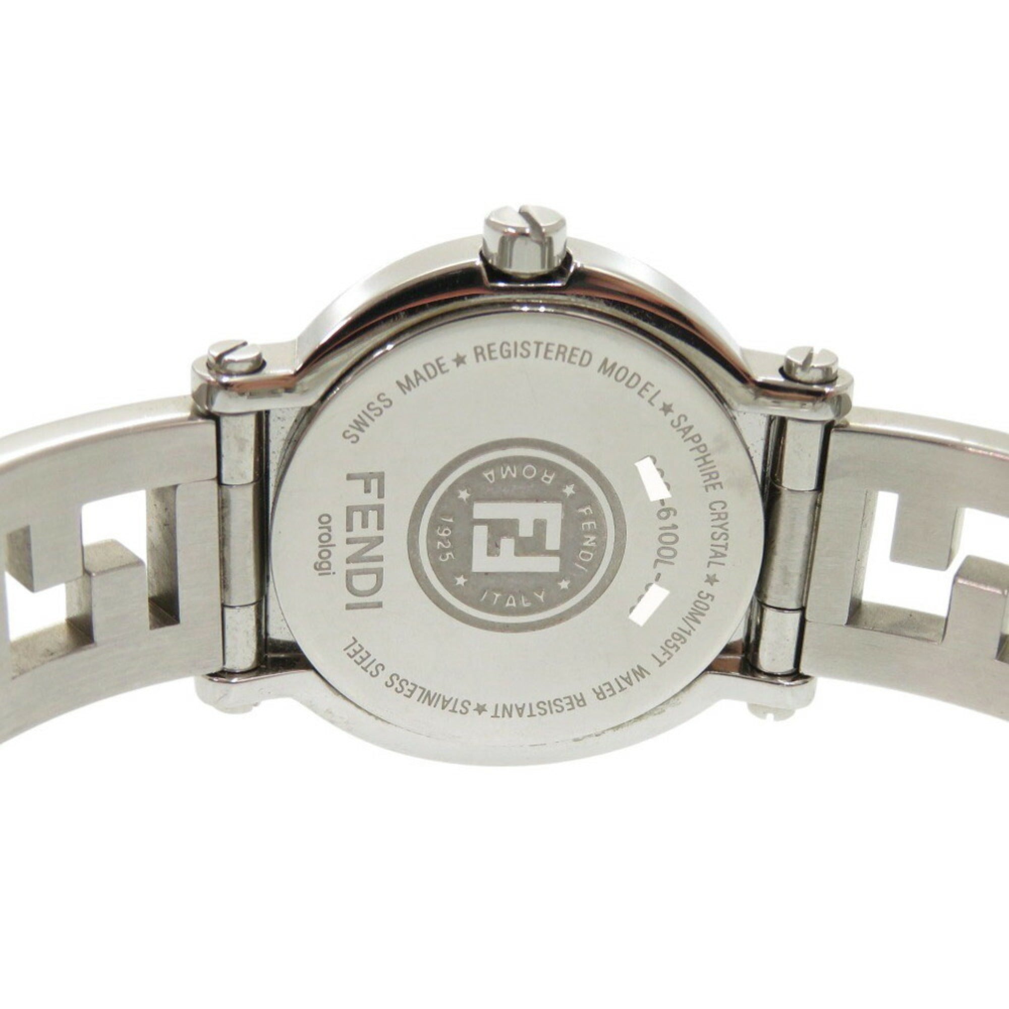 Fendi 6100L Caredro Shell Stainless Steel Black Quartz Watch with Dial 0556FENDI — Good