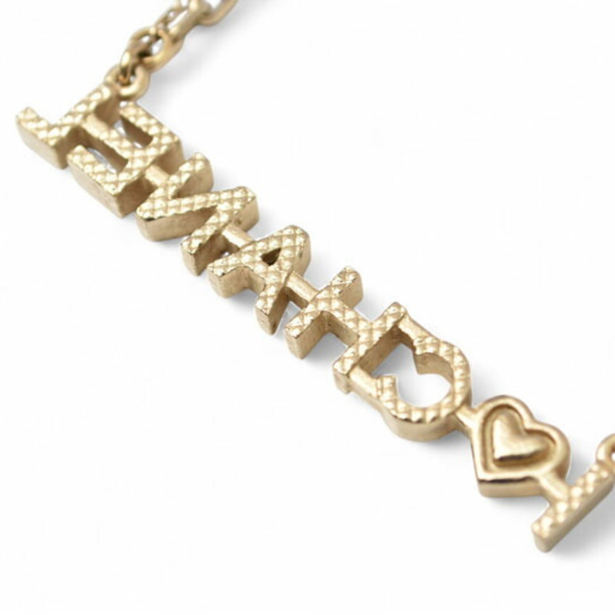 Chanel Necklace Pendant CHNAEL Coco CC I Love Heart Double Choker Gold 17 — Like New