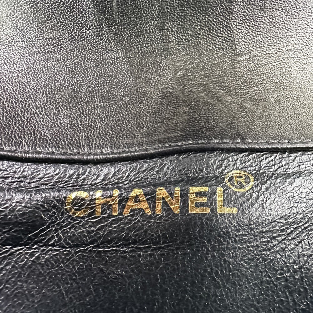 CHANEL Vintage Matelassé Lambskin Chain Shoulder Turnlock Backpack Rucksack Black Women's — Like New
