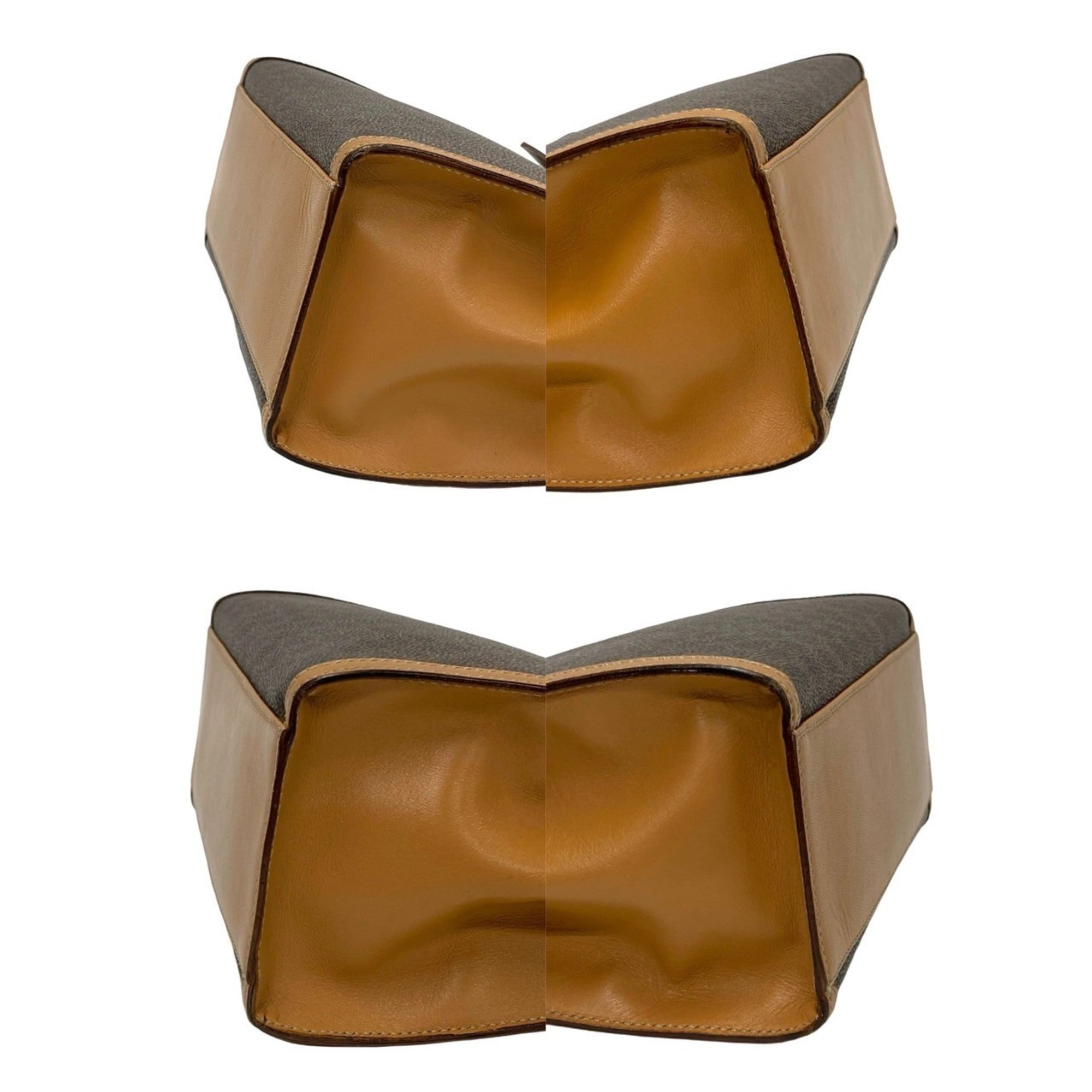 CELINE Macadam Blason Triomphe Print Logo Ring Hardware Leather 2-Way Handbag/Shoulder Bag Brown 35397 — Like New