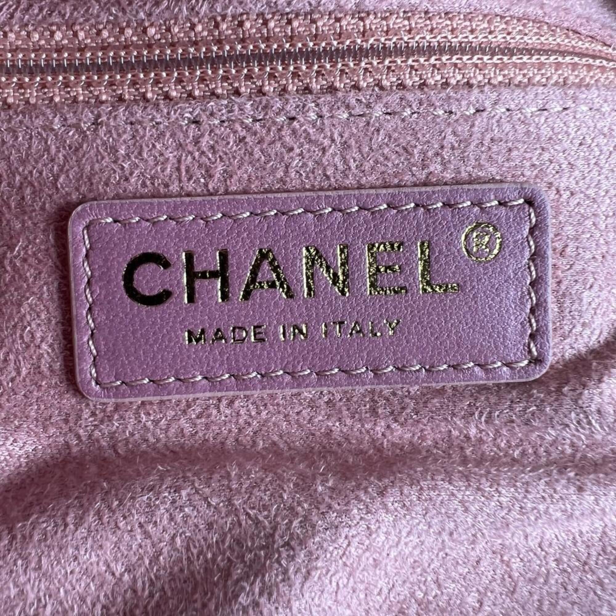 Chanel Deauville Shoulder Bag for Women, Studded Logo, Gold Hardware, Crossbody, Pink with Hardware — Like New