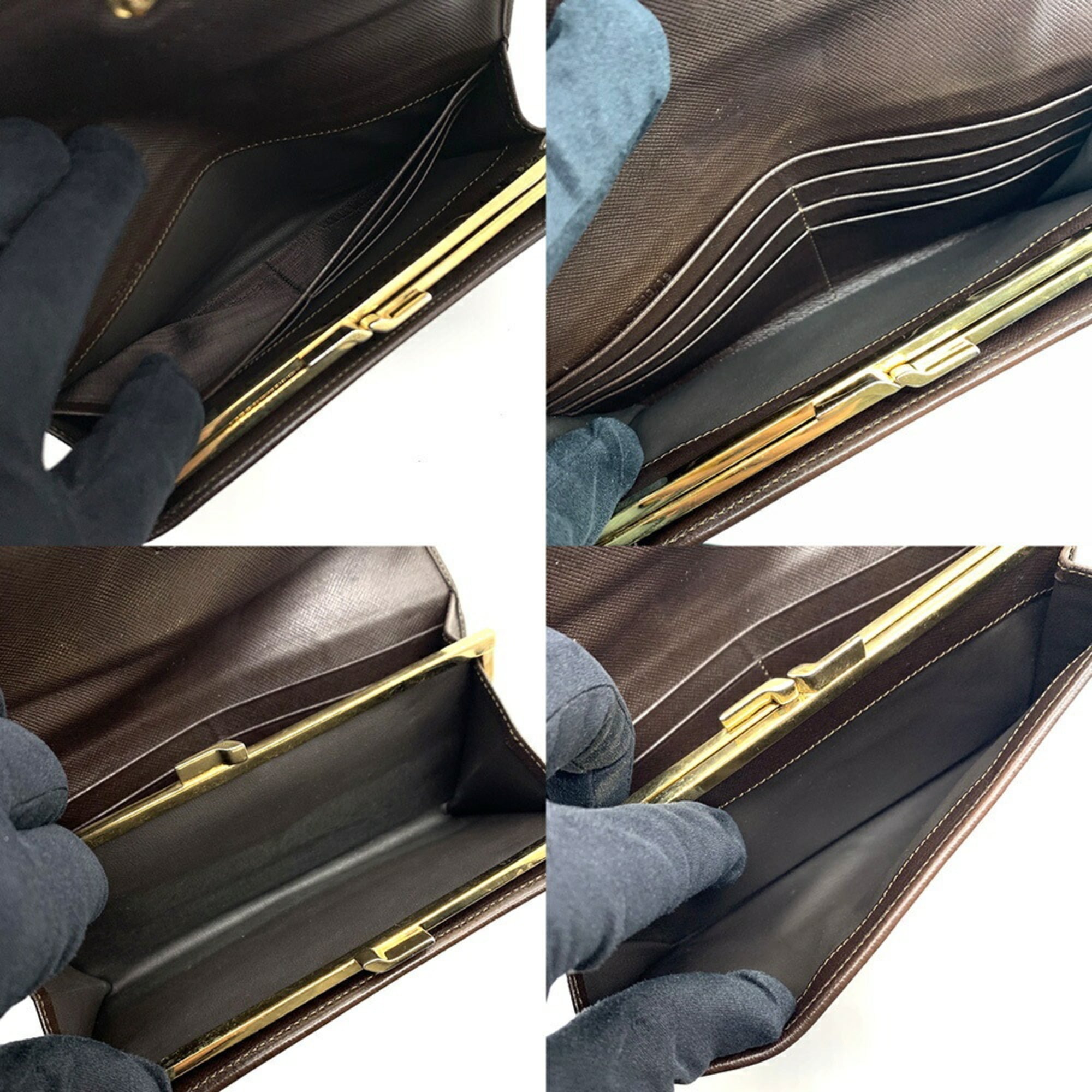 Celine Macadam Bifold Long Wallet, Dark Brown PVC, Women's, CELINE