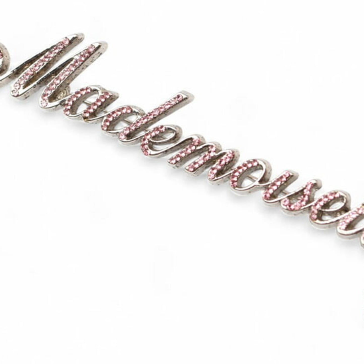 CHANEL Brooch Pin Mademoiselle Rhinestone Coco Silver Rose 02