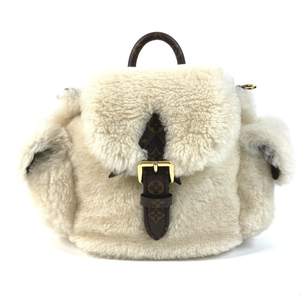 LOUIS VUITTON M11919 LV SKI Nano Teddy Backpack - 3-Way Bag (Shoulder Bag, Handbag, Rucksack) Shearling Canvas Men's & Women's Cream Beige — Like New