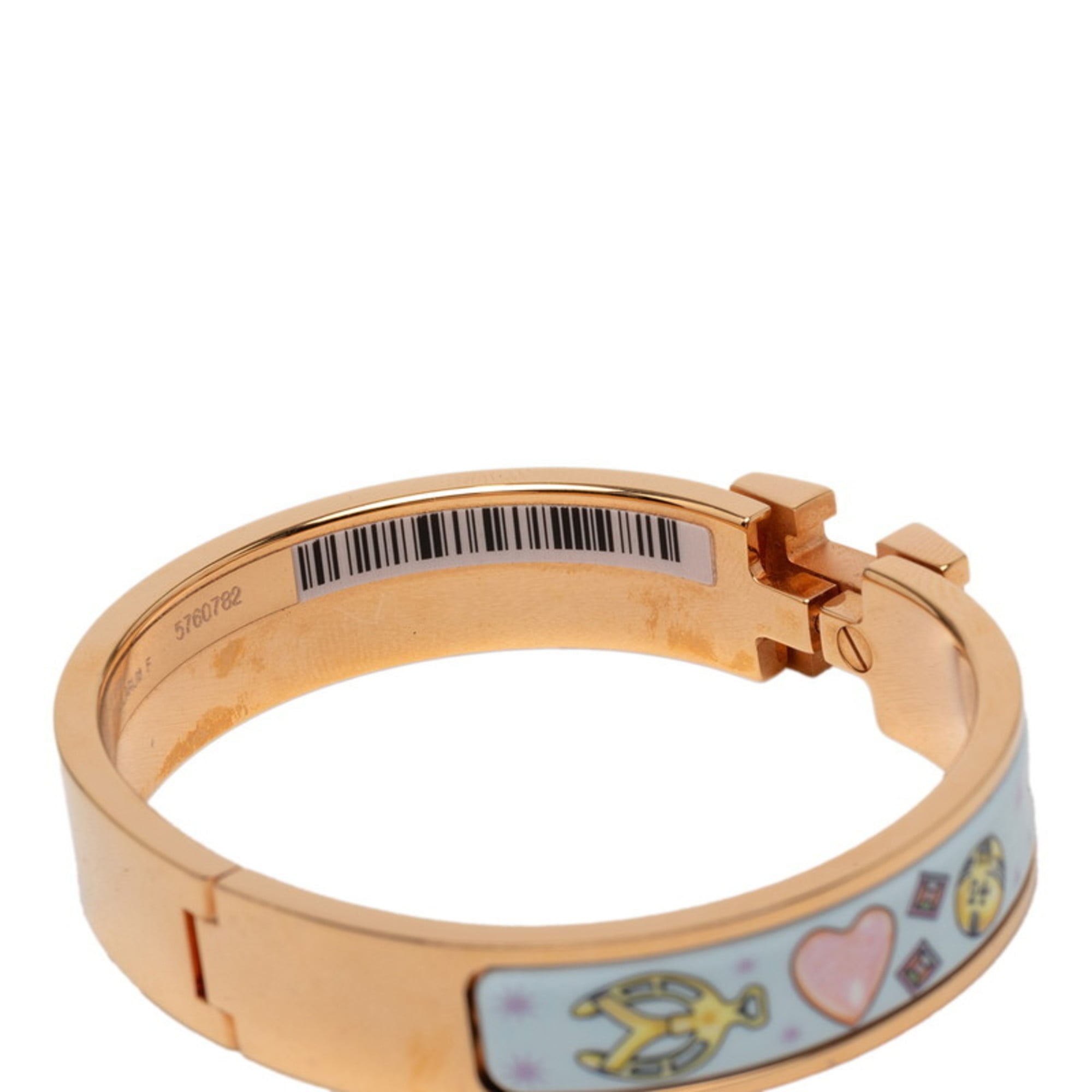 Hermes Hermès Click H PM Chorus Stellarum Bangle Bracelet in Gold, Blue, and Multicolor Plated for Women