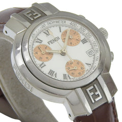 Fendi Olologi 4500L Stainless Steel x Leather White Quartz Analog Watch for Women — Good