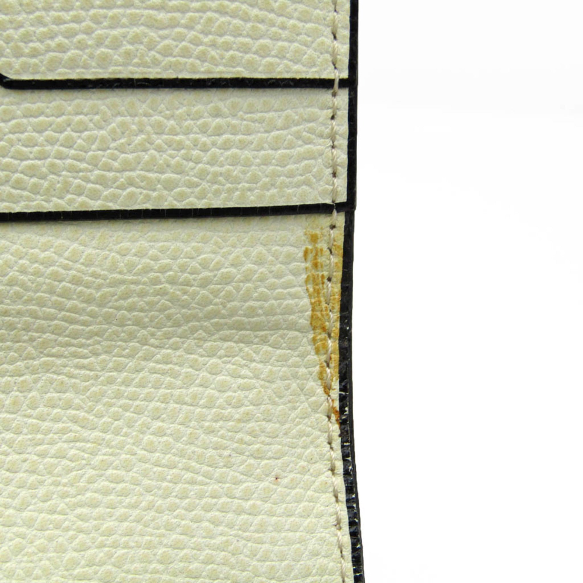 Valextra Removable 12 Card Holder V9L15 Men,Women Leather Long Wallet (bi-fold) Cream