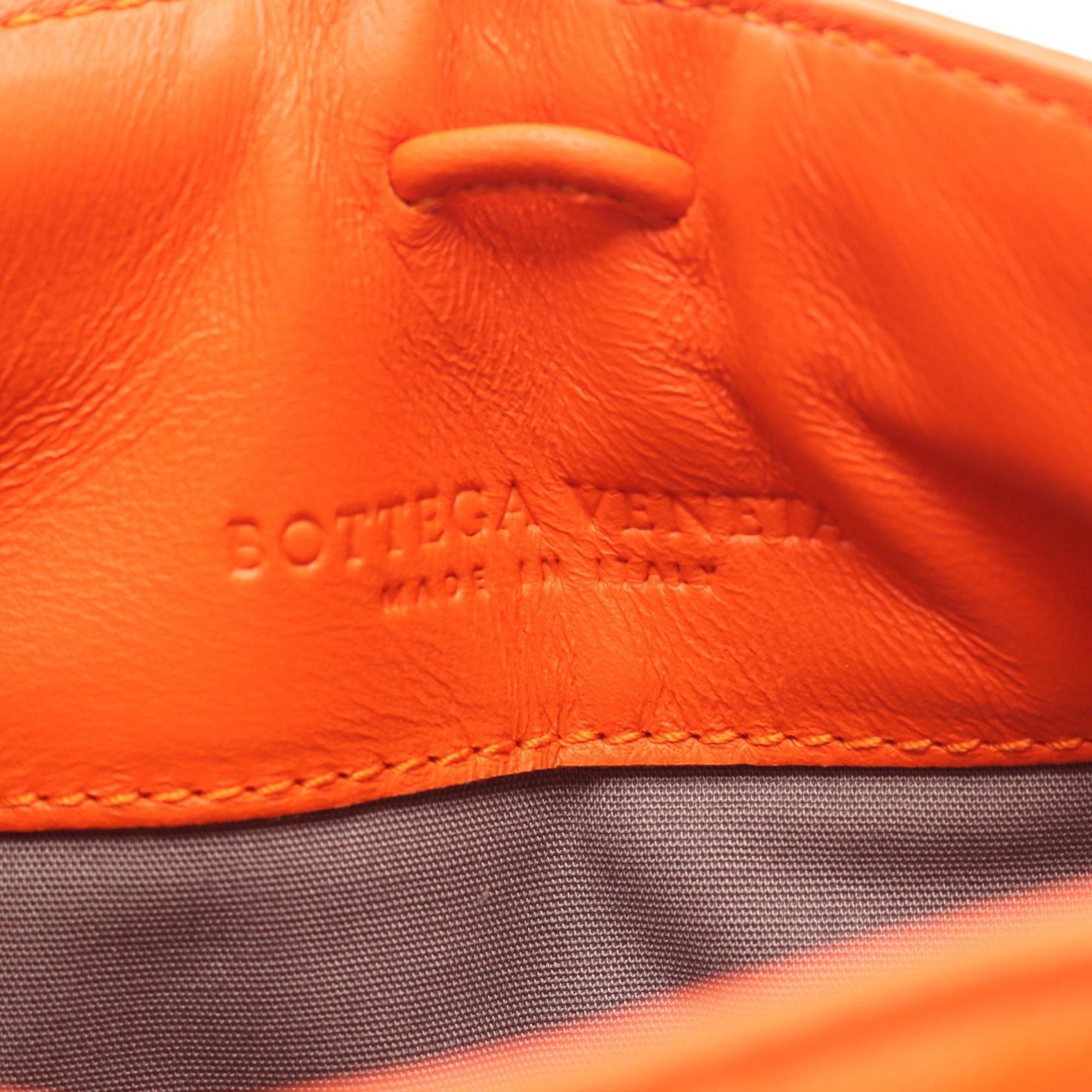 Bottega Veneta Intrecciato Shoulder Bag, Leather, Women's, Orange