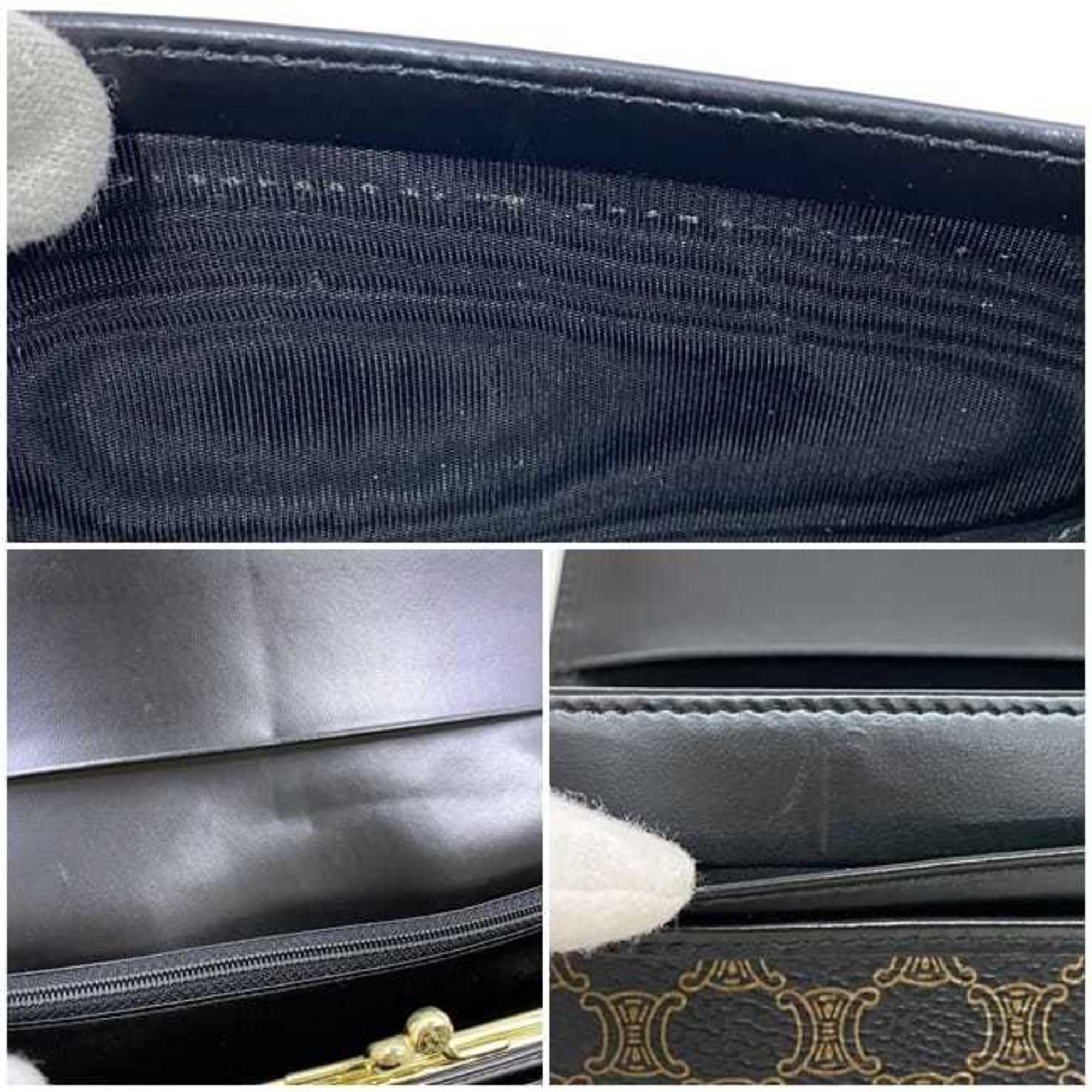 Celine Bi-fold Long Wallet f-21899 Black Brown Macadam DF 0P227 300 00 PVC Leather M/00/1 CELINE Flap with Clasp