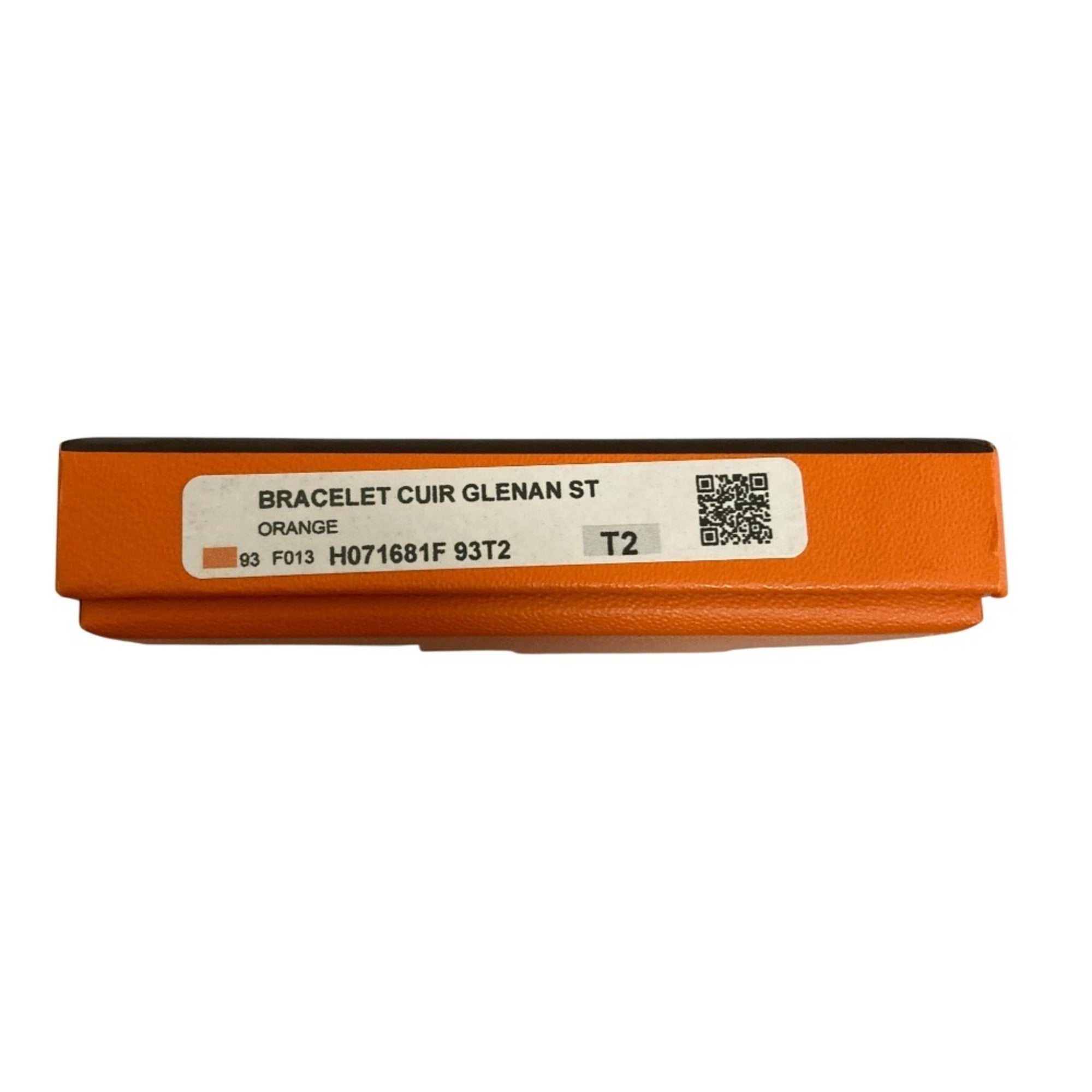 HERMES Hermes Glenan Leather Bracelet Orange Women's — Like New
