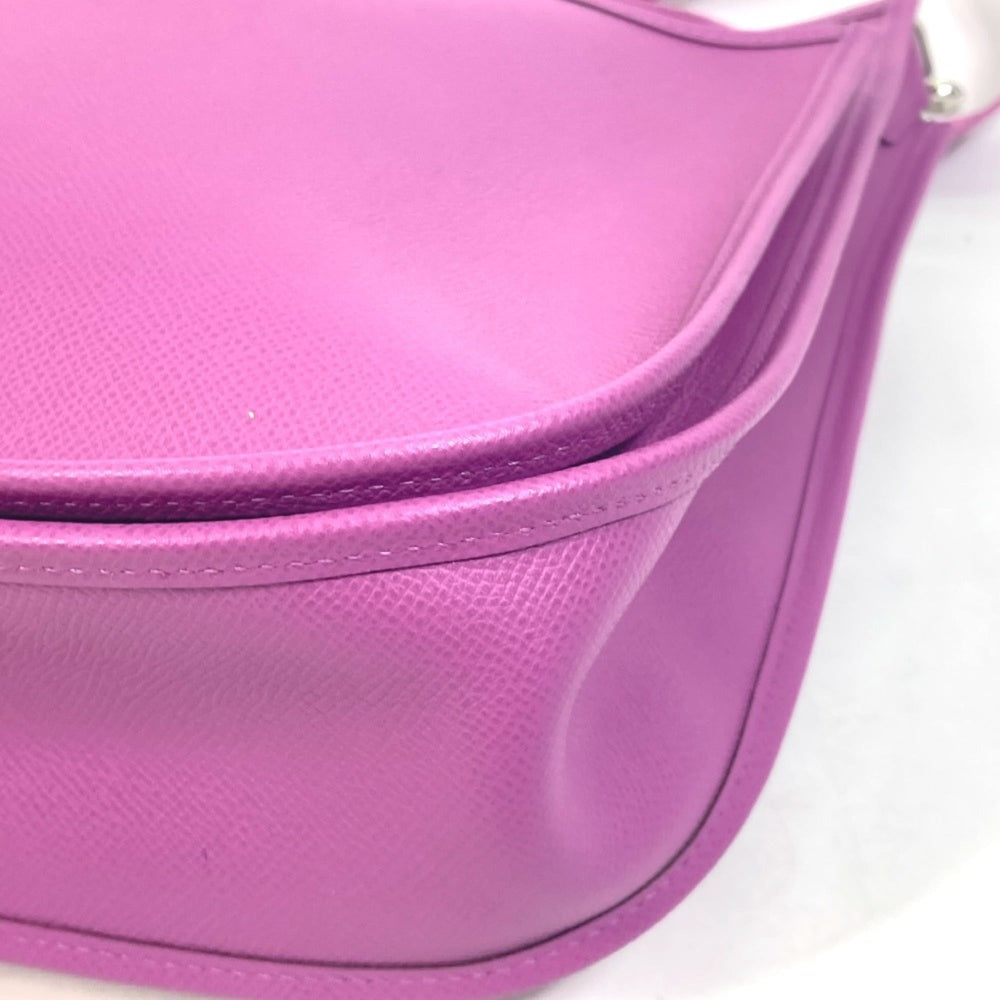 HERMES H logo punched Evelyn II GM shoulder bag, Epson, women's, cyclamen, purple, like new — Like New