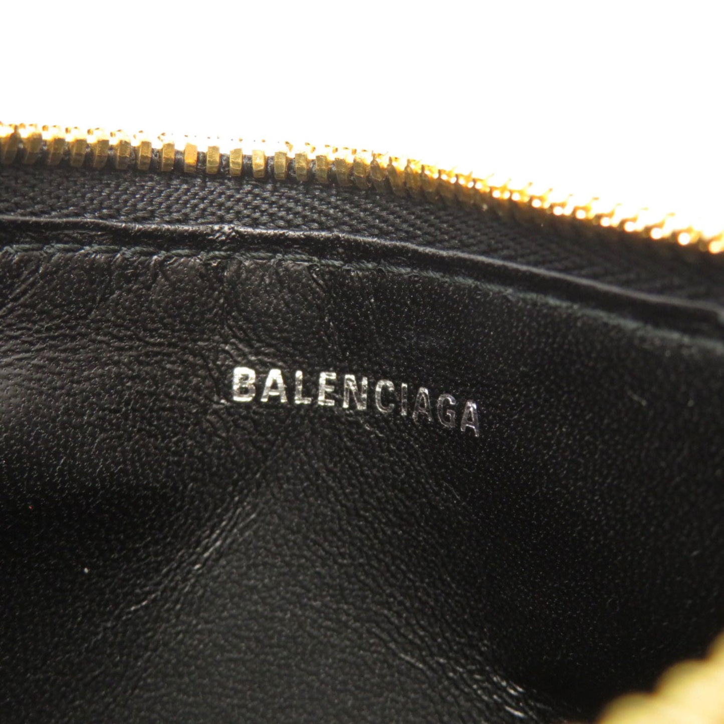Balenciaga 594214 Motif Wallet/Coin Case Calf Leather Women's