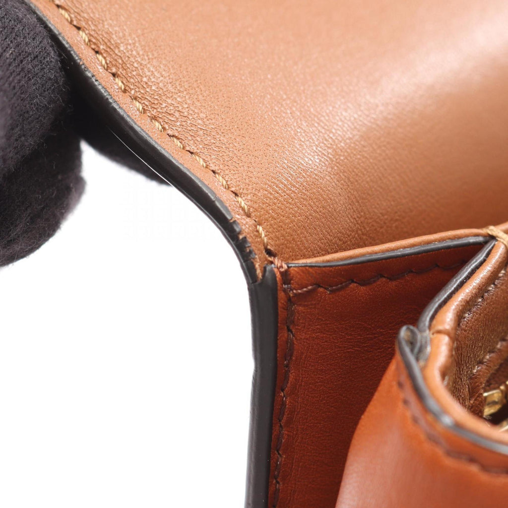 Celine Teen Triomphe Shoulder Bag, Canvas and Leather, Women's, Ivory Brown