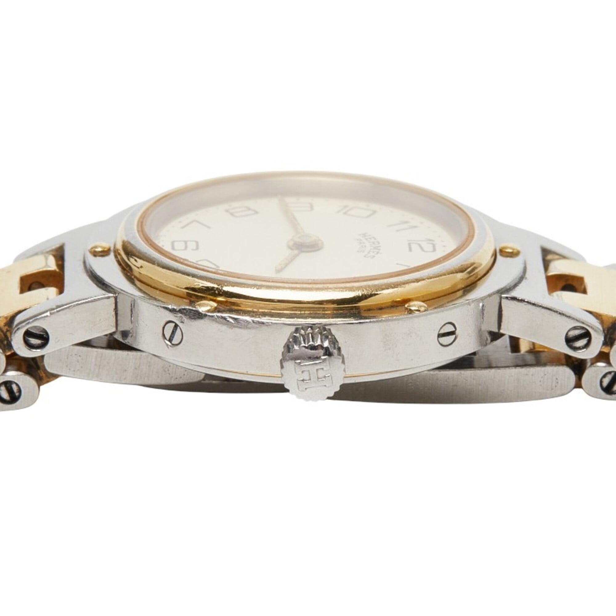 Hermes Clipper watch CL3.240 quartz beige dial stainless steel women's HERMES — Good