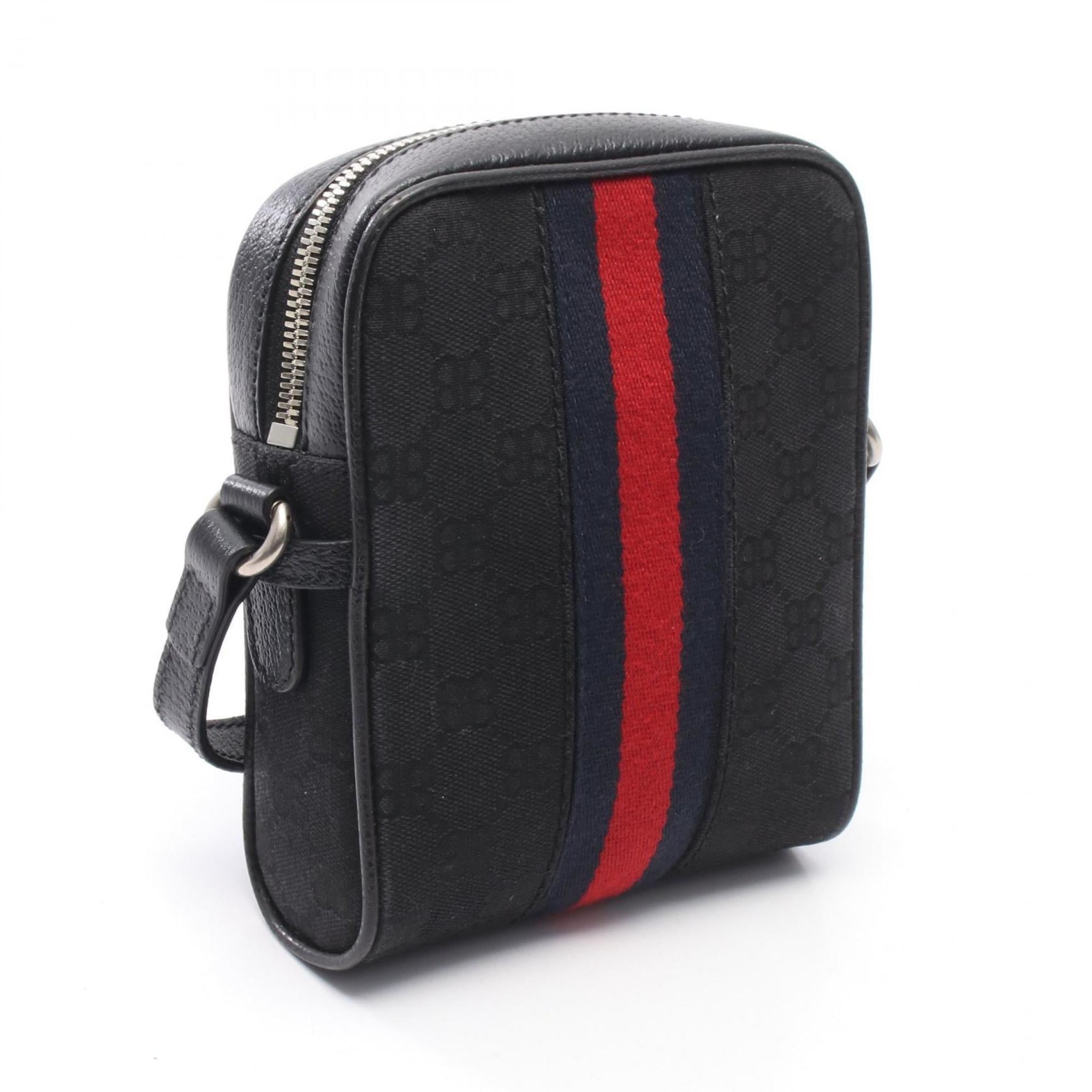 Balenciaga x Gucci Hacker Project Shoulder Bag, Canvas and Leather, Men's, Black/Multicolor, 680129