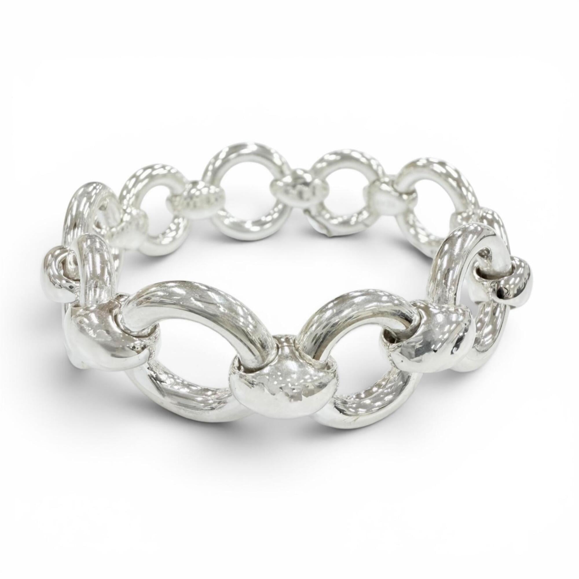 HERMES Vintage Frontaire Bracelet, SV925 Bangle, Silver, Weight 55.2g, Women's — Like New