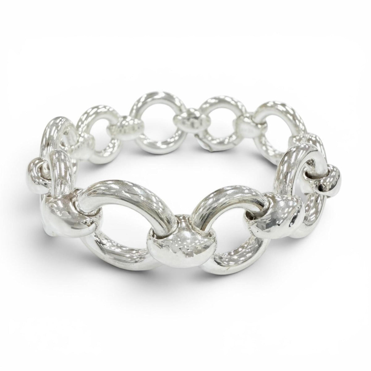 HERMES Vintage Frontaire Bracelet, SV925 Bangle, Silver, Weight 55.2g, Women's — Like New
