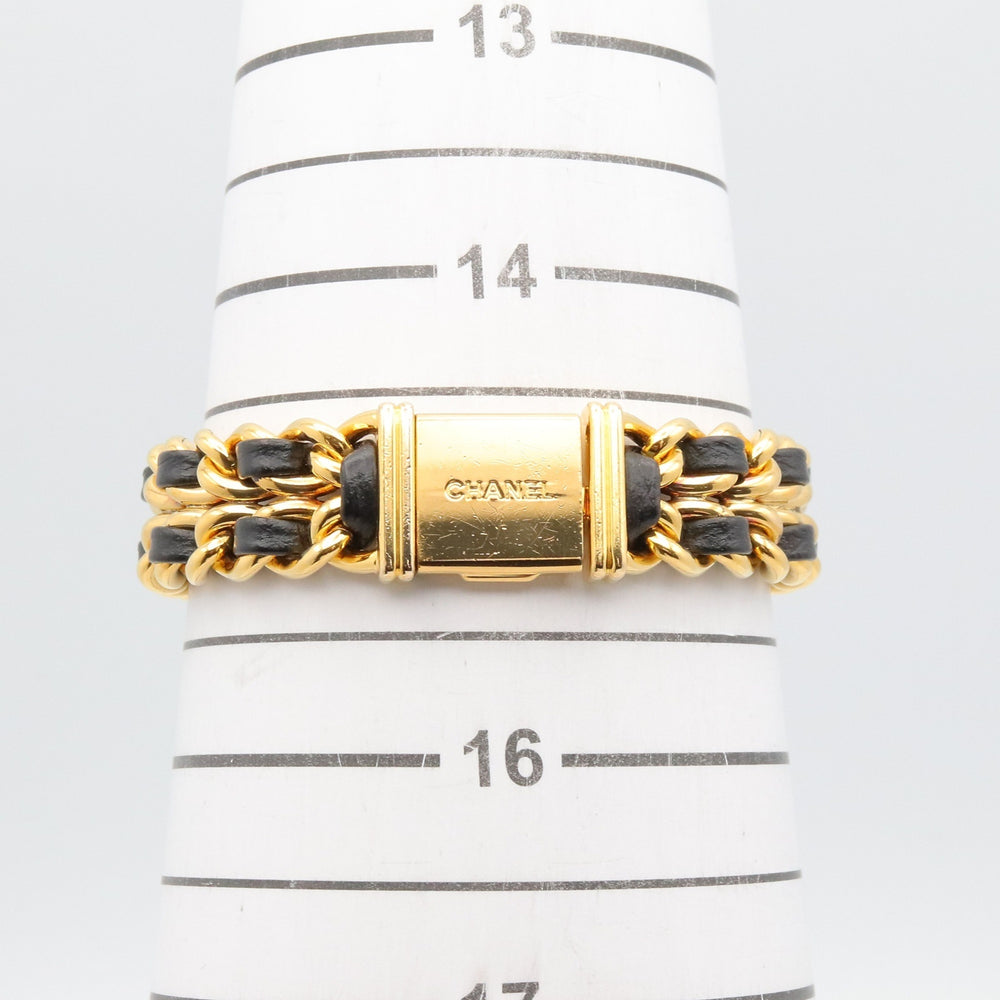 Chanel CHANEL Première M Watch, Gold Plated Leather, Women's, Black, H0001 — Very Good
