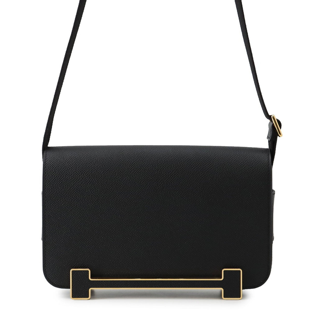 Hermes Shoulder Bag Geta Black Epsom Leather G Stamp HERMES Handbag — Like New