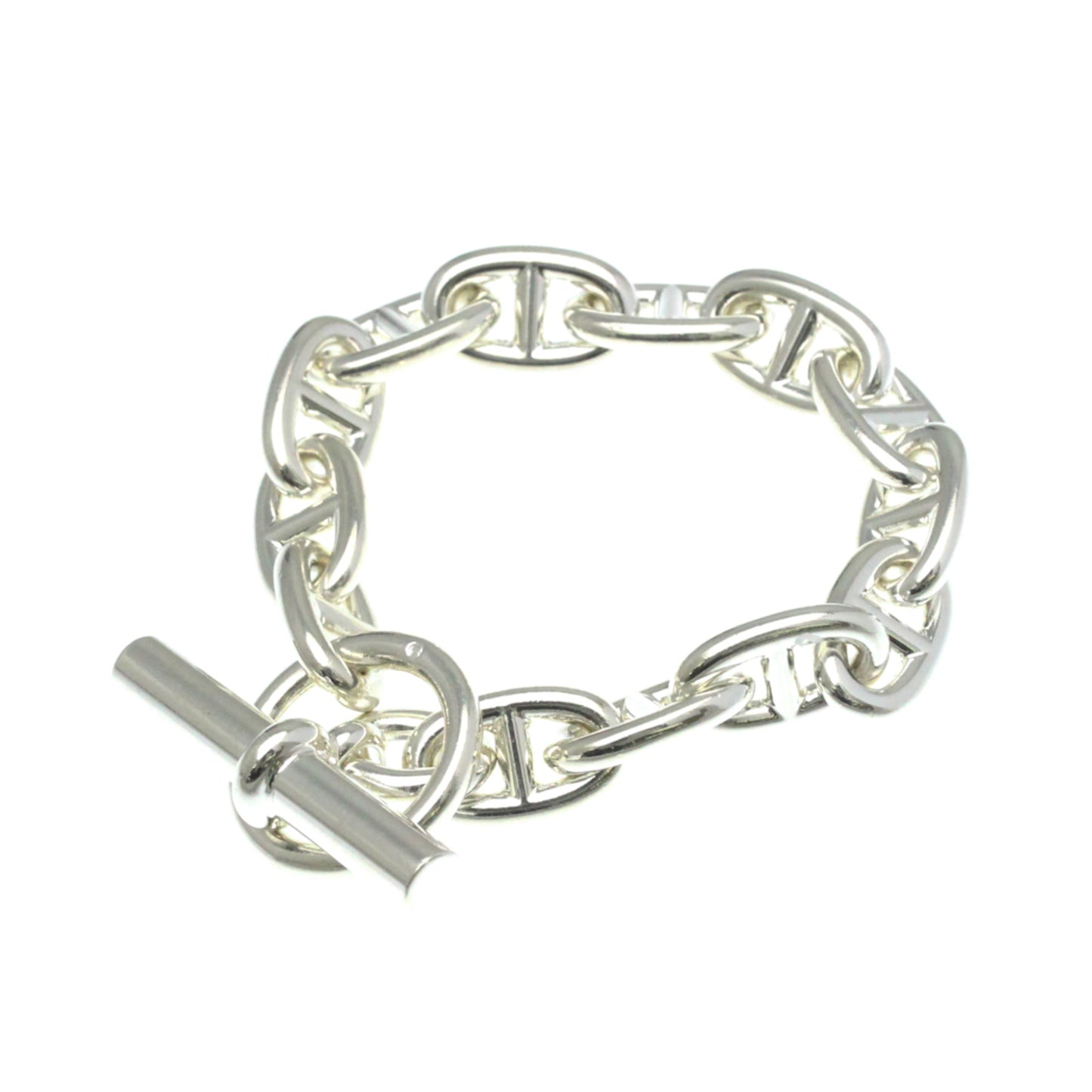 Hermes Chaine D'Ancre MM Silver 925 No Stone Link Bracelet Silver