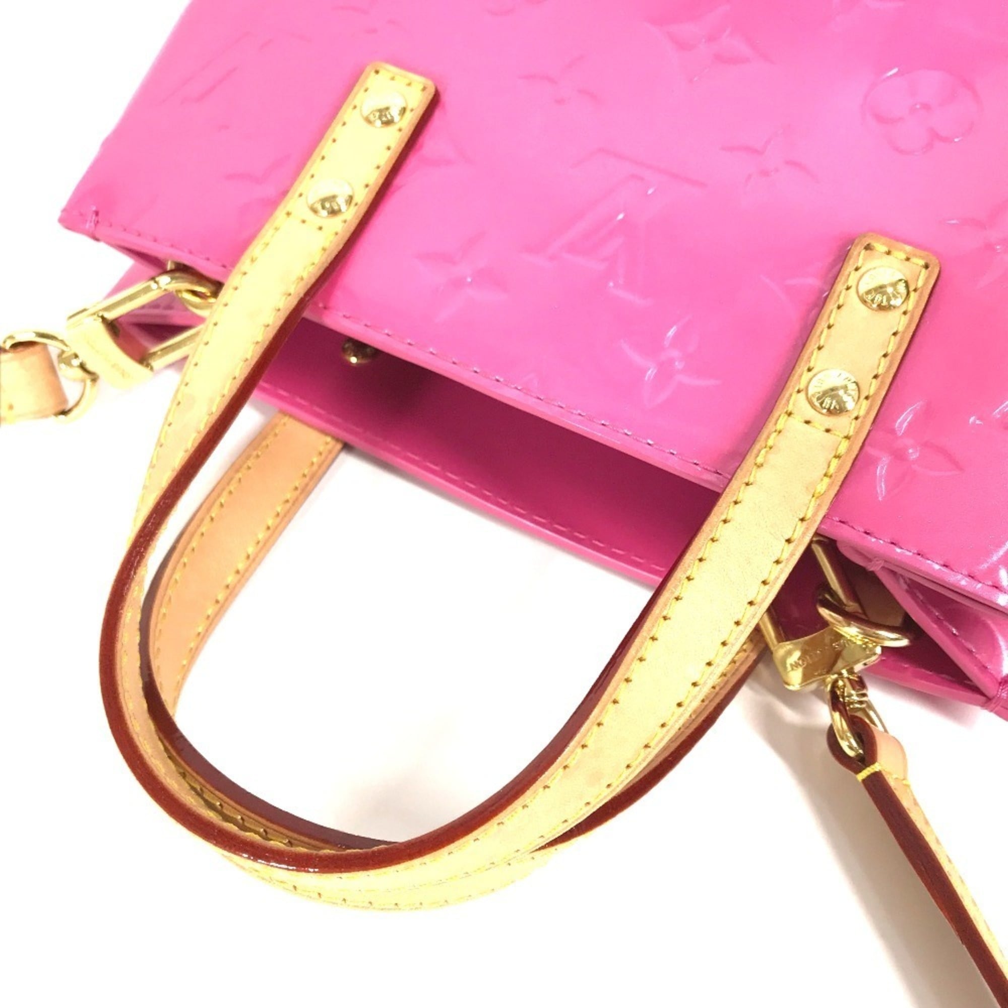 LOUIS VUITTON M24028 Monogram Vernis LV Remix Lead PM 2-Way Bag, Tote Handbag, Shoulder Vernis, Women's, Neon Pink — Like New