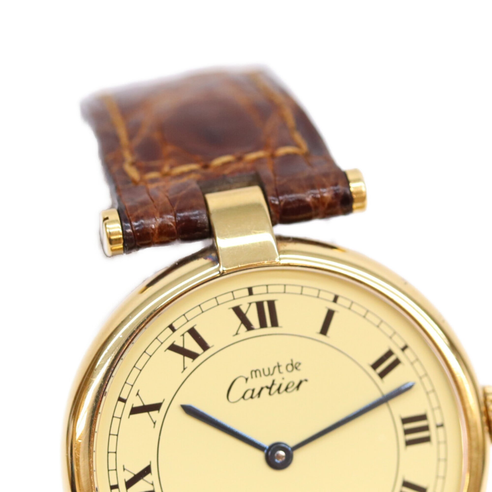 Cartier 90s 925 Must Vendôme Vermeil LM Quartz Watch, Gold with Ivory Dial, Ladies — Very Good
