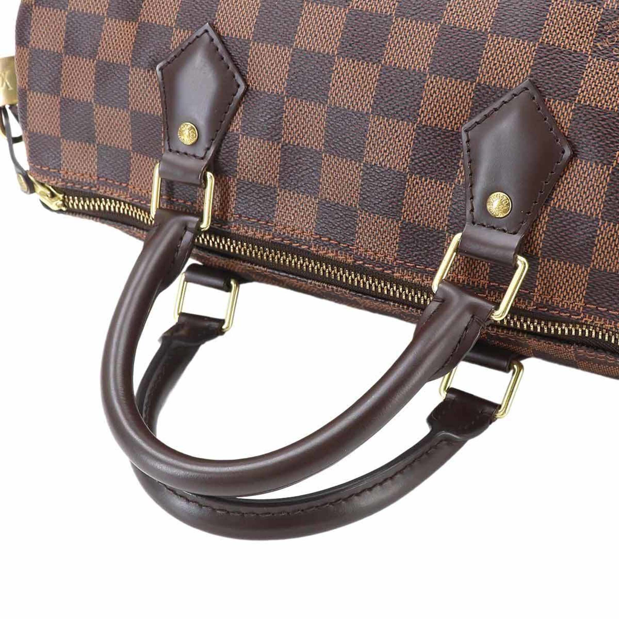 Louis Vuitton Speedy 30 Damier Handbag, Ebene Brown, N41364, Gold Hardware — Like New