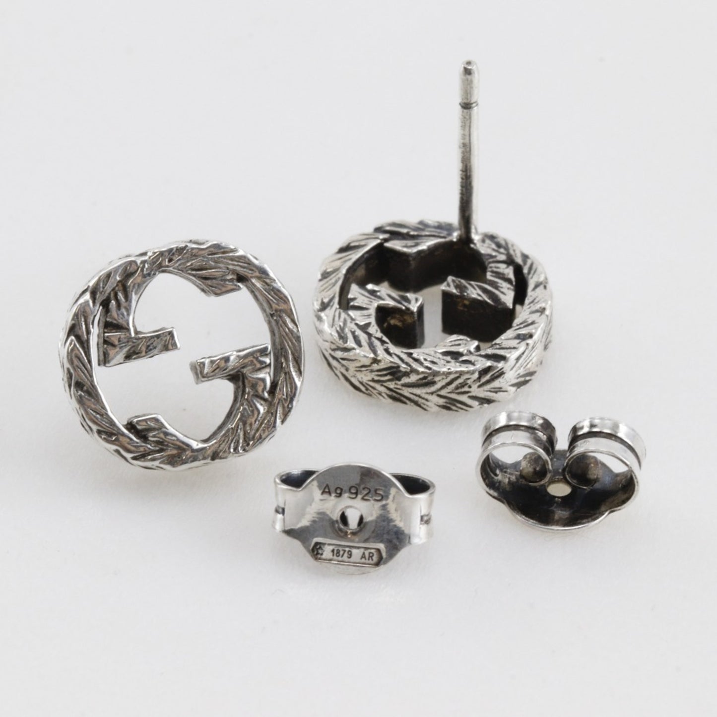 Gucci Interlocking G Earrings, Silver, Approx. 2.9g, G, Unisex