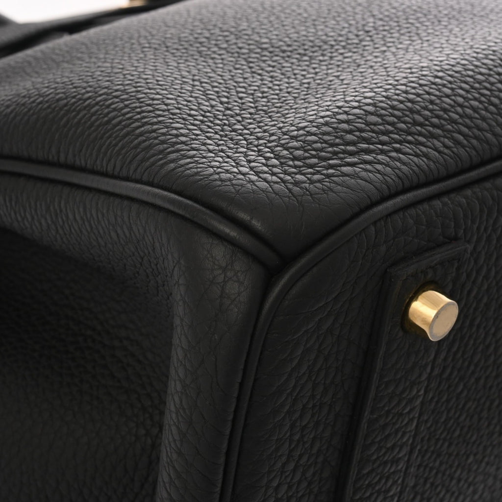 HERMES Birkin 40 Black C Stamp (circa 2018) Unisex Togo Handbag A Rank Pre-owned Ginzo