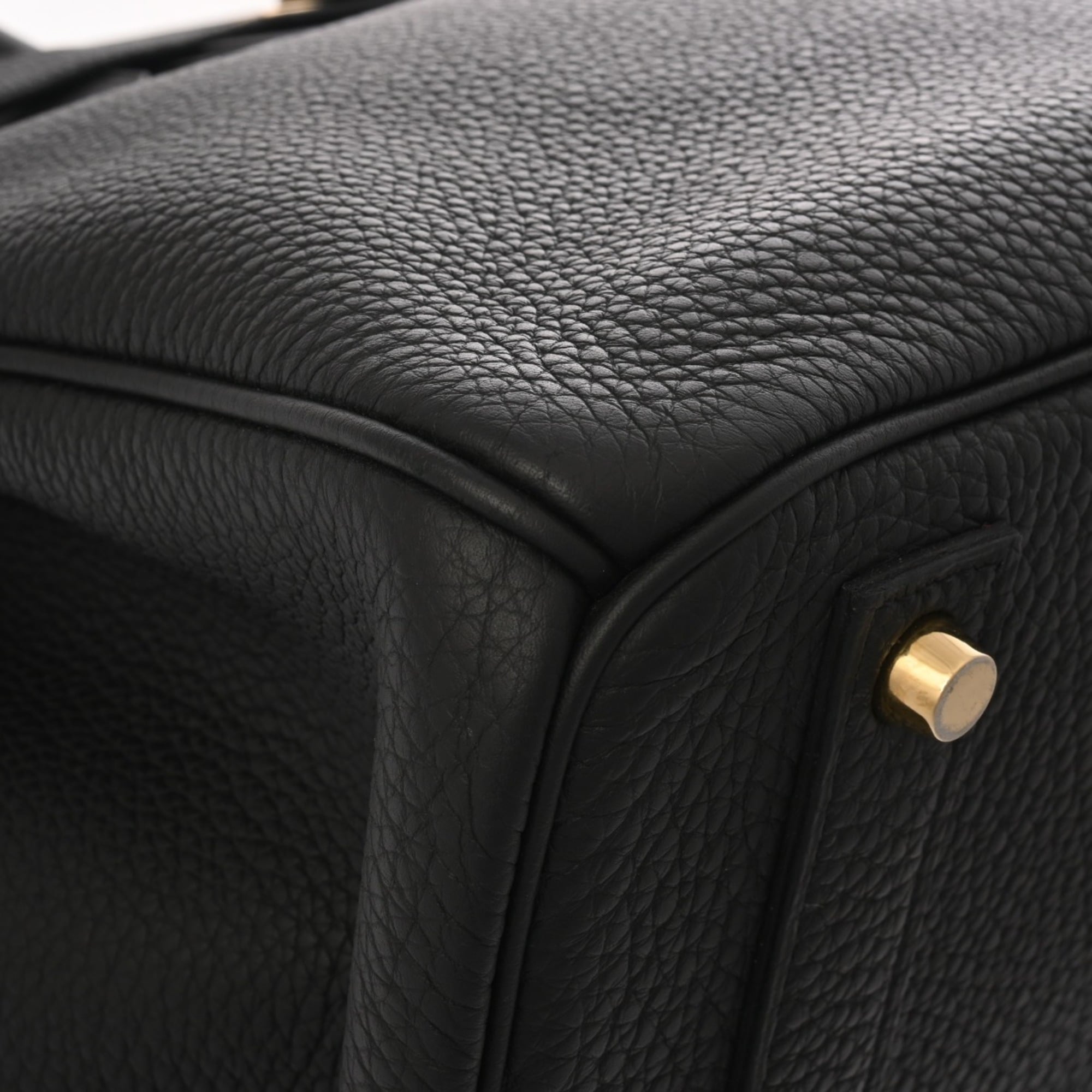 HERMES Birkin 40 Black C Stamp (circa 2018) Unisex Togo Handbag A Rank Pre-owned Ginzo