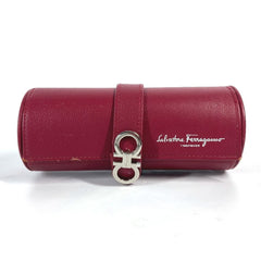 Salvatore Ferragamo Watch Case, Pouch, Leather, Men's, Red — Good
