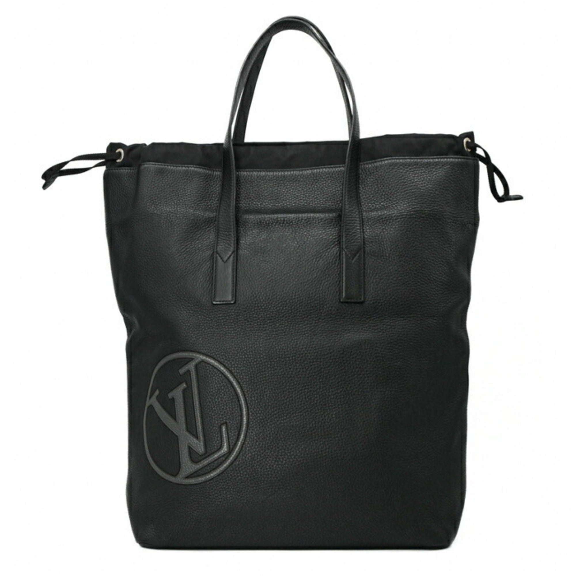 LOUIS VUITTON Louis Vuitton Taurillon LV Circle Cabas Light Tote Bag Black M55000 — Like New