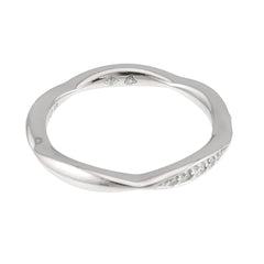 Chanel Camellia Ring #48, Half Diamond, Platinum — Like New