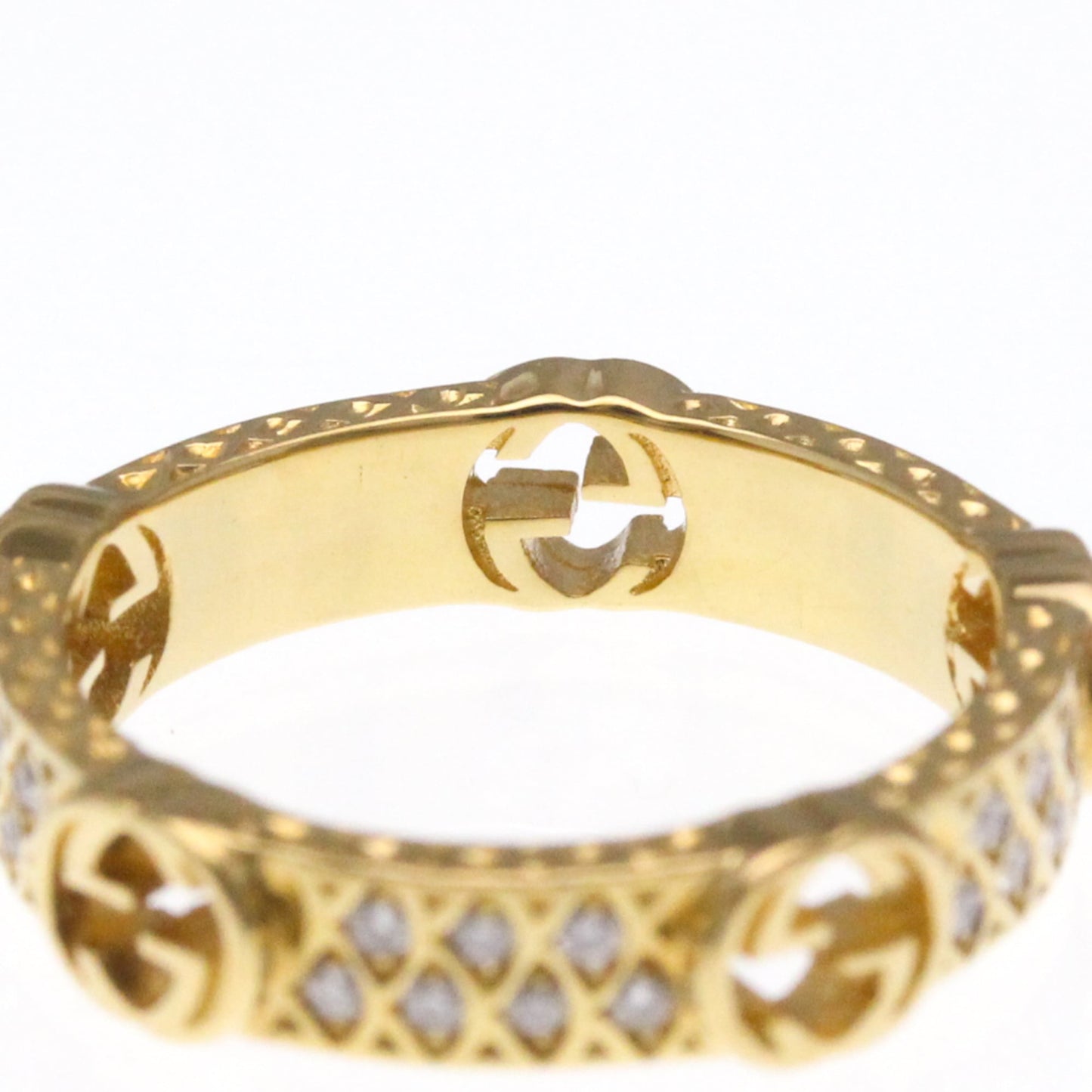 Gucci Interlocking G Diamond Ring Yellow Gold (18K) Fashion Diamond Band Ring Gold