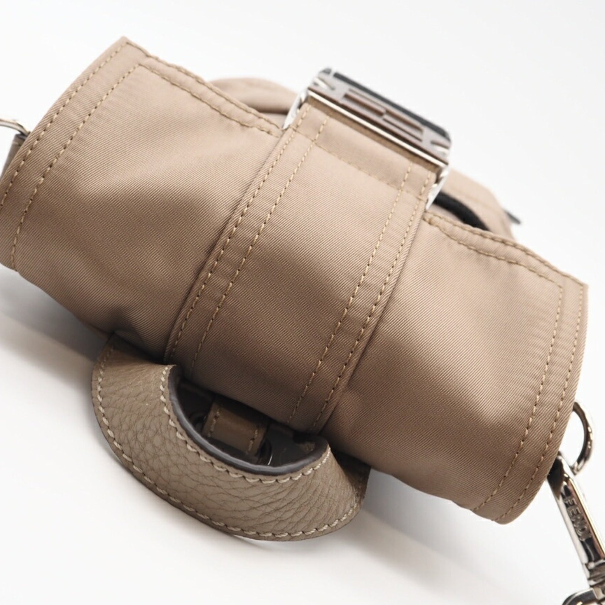 FENDI Zucca Fendines Nylon Shoulder Bag 7VZ068, 2-way shoulder bag, beige, for women — Like New