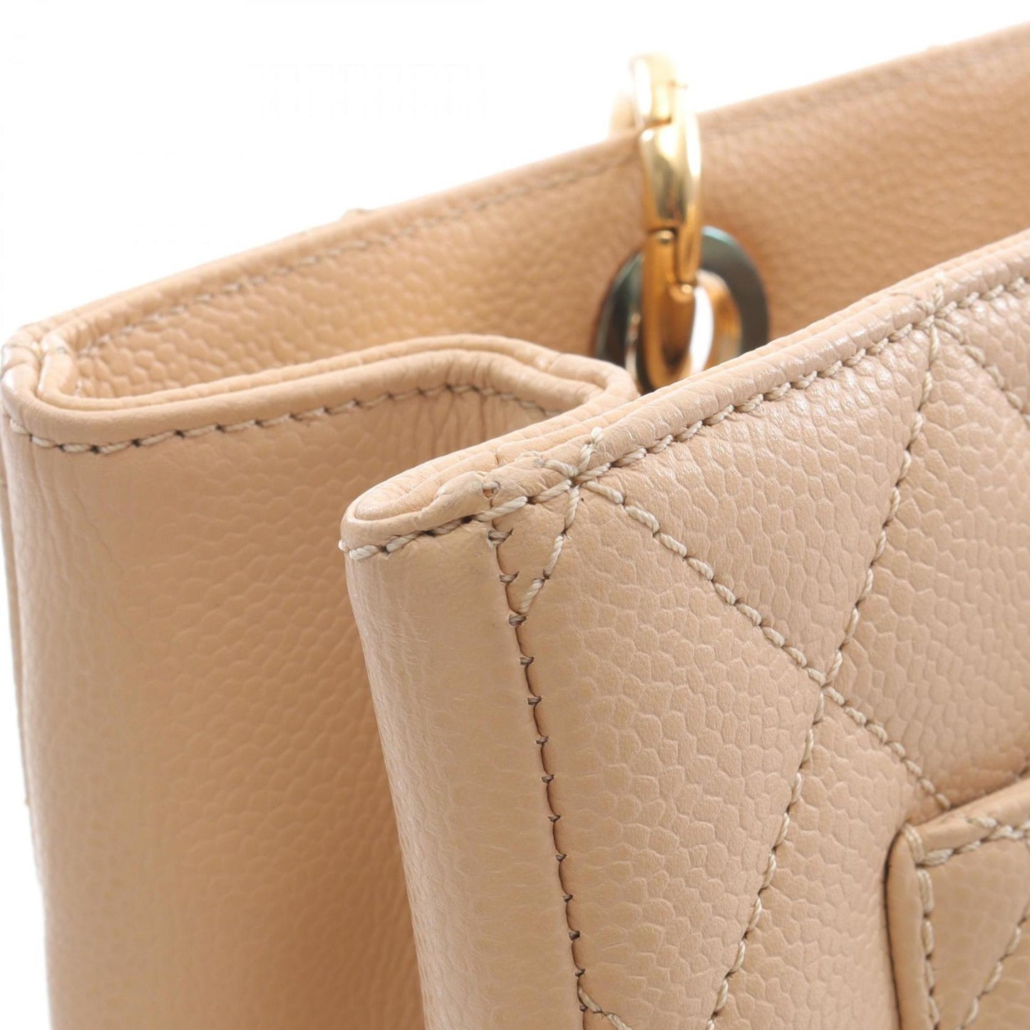 CHANEL Matelasse Grand Shopping GST Tote Bag in Beige Calfskin Leather (A50995) for Women