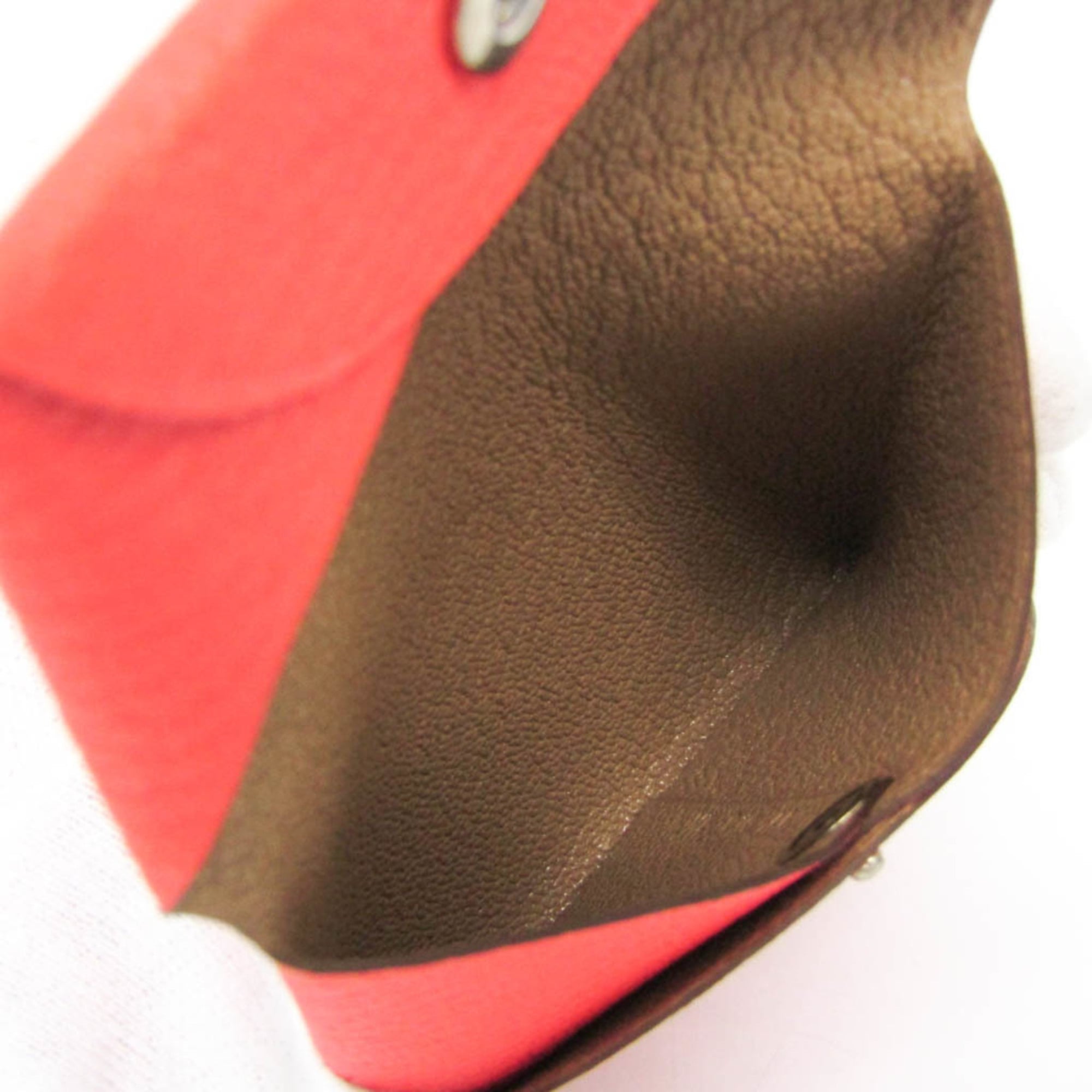 Hermes Bastia Verso Men,Women Chevre Leather Coin Purse/coin Case Beige,Pink