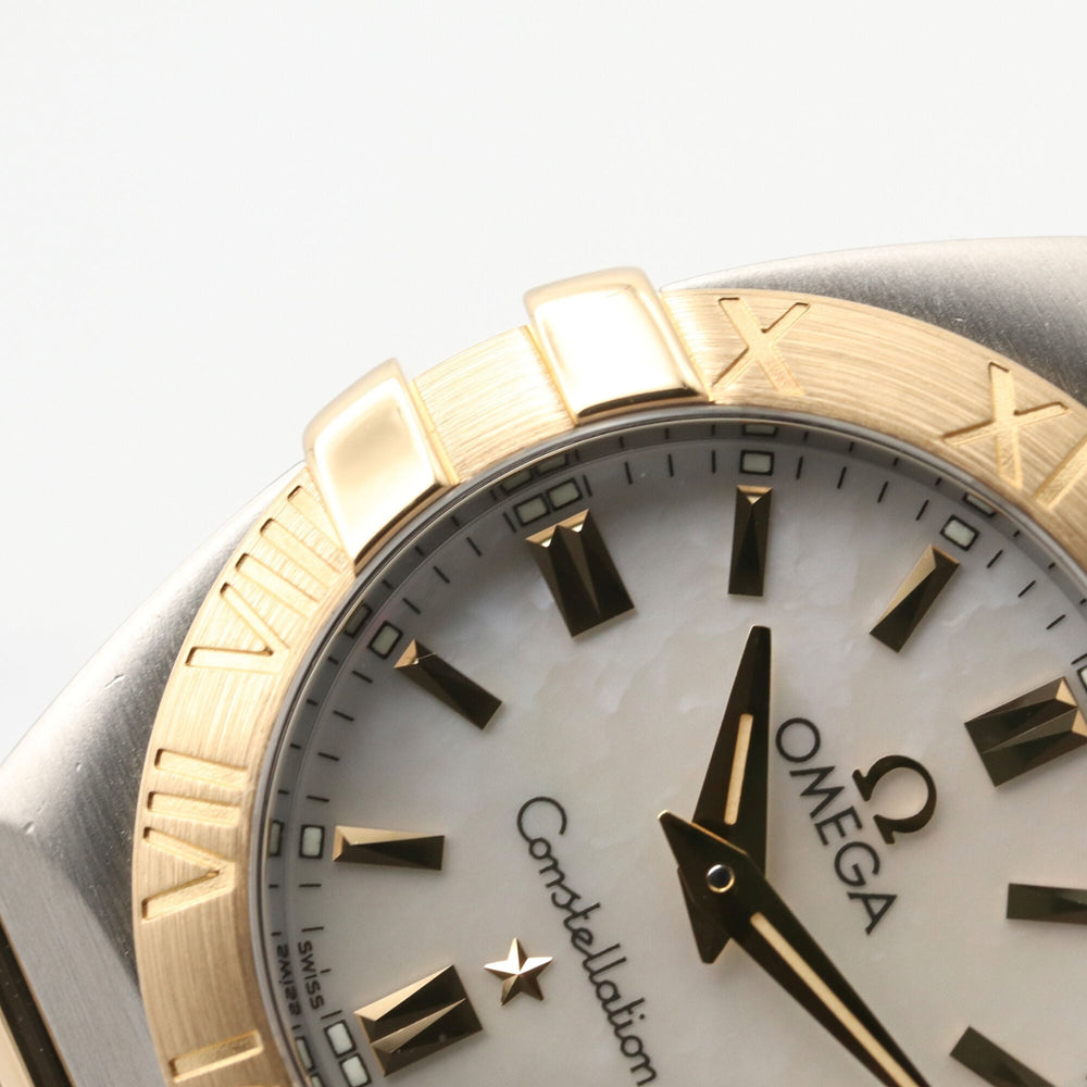 Omega Constellation Double Eagle Watch, 18K (Yellow Gold) Stainless Steel, Ladies', White/White Mother-of-Pearl Case, 1381.70 — Very Good