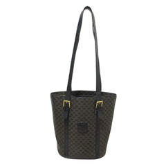 CELINE Black Macadam Bucket Tote Bag Shoulder MC98 1 Brown Women's — Like New