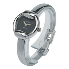 Gucci Bangle Watch, 1400L Quartz Movement, Black Dial, Stainless Steel, Women's, GUCCI — Good