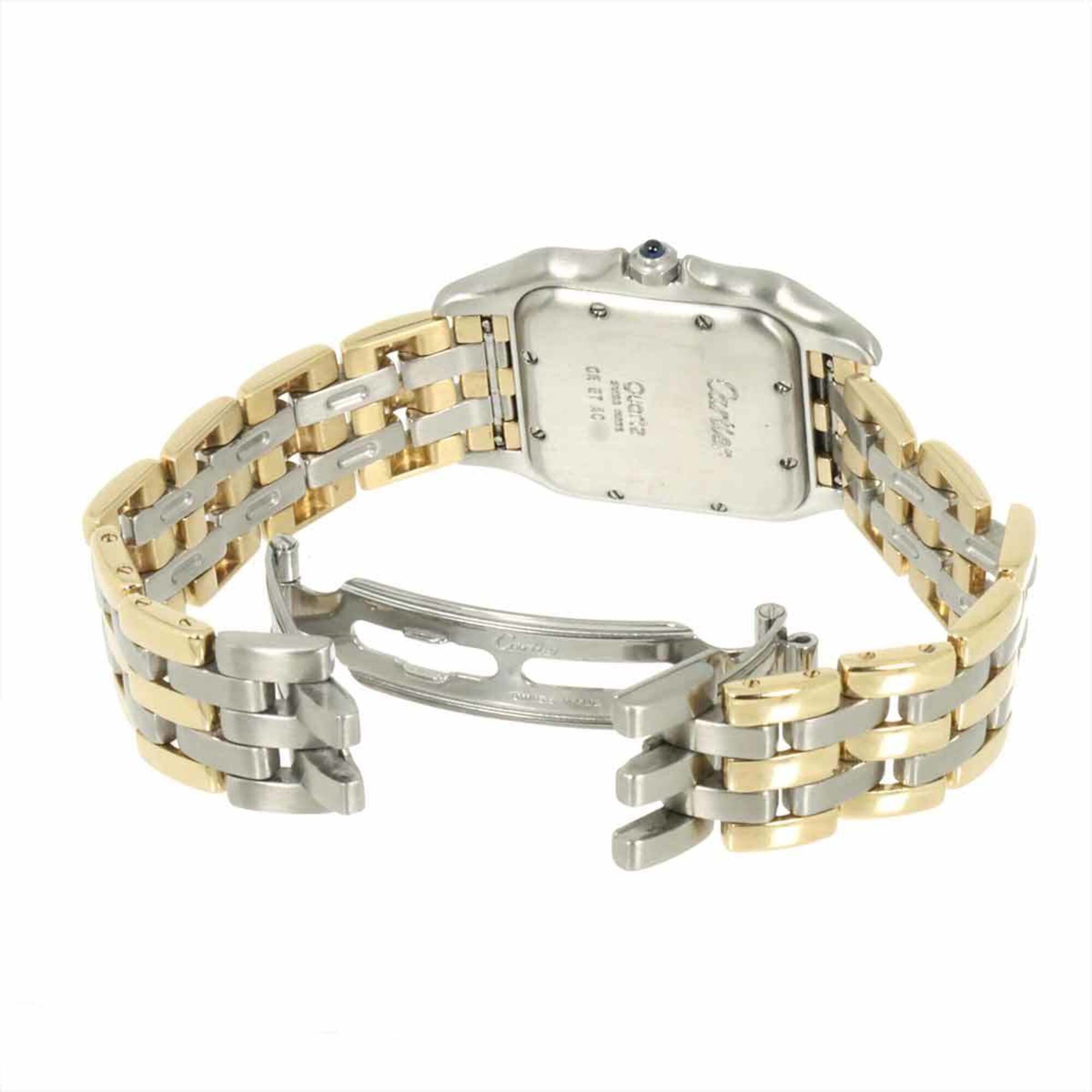 Cartier Panthère MM 3-Row Date Two-Tone Watch 83083244 Boys' Ivory YG Yellow Gold Quartz — Like New