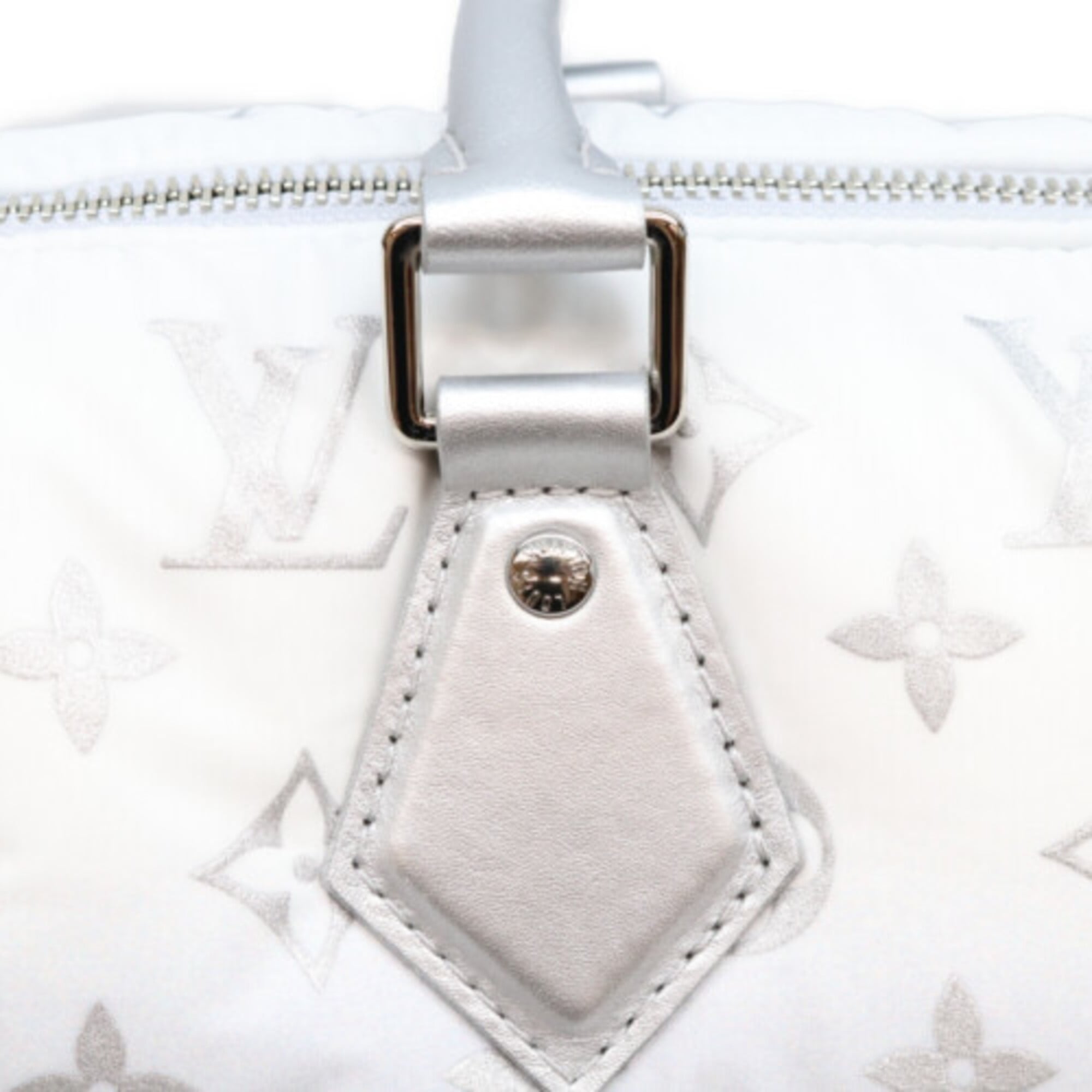LOUIS VUITTON M11848 LVSKI LV Snow Speedy Bandoulière 25 Shoulder Bag, Silver, Silver Hardware, Men's — Like New
