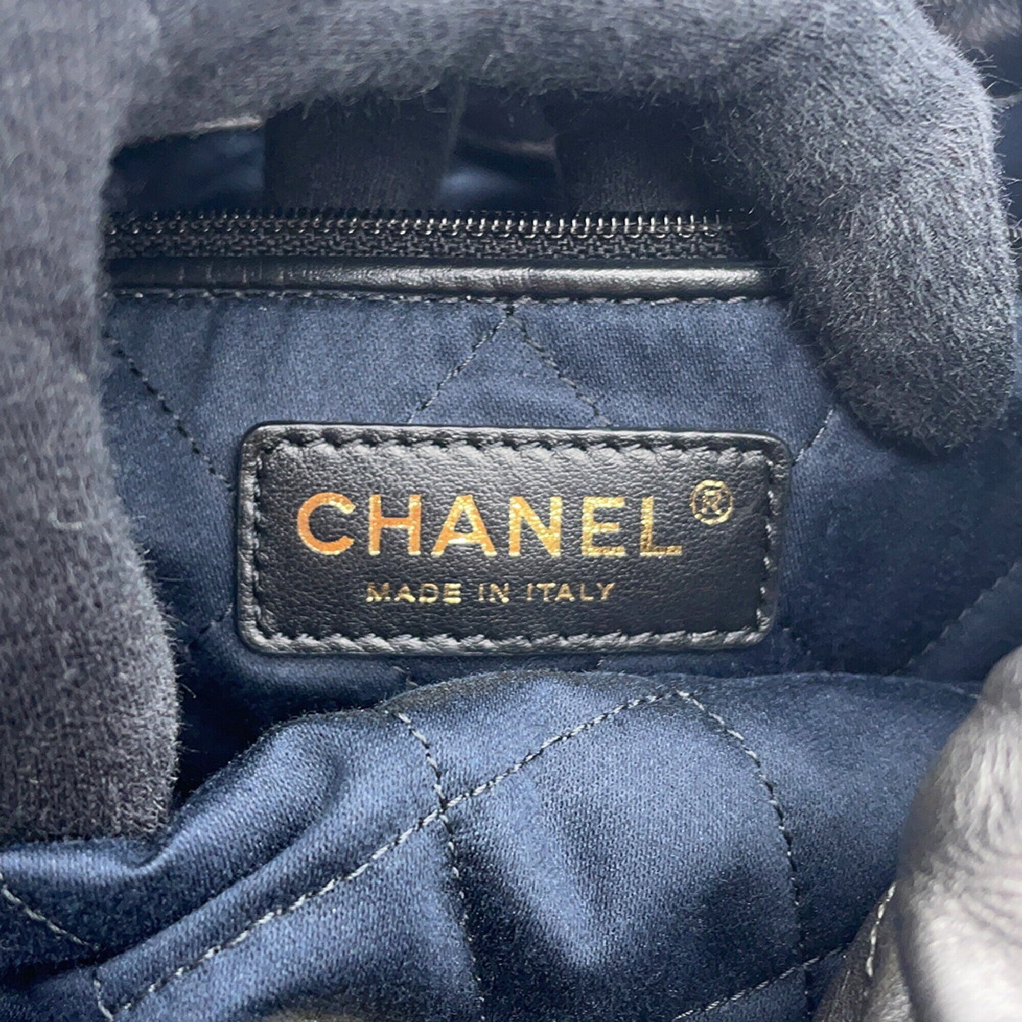 Chanel Backpack, 22 Large, Shiny Calf Leather AS3313, CHANEL Handbag, Women's — Like New