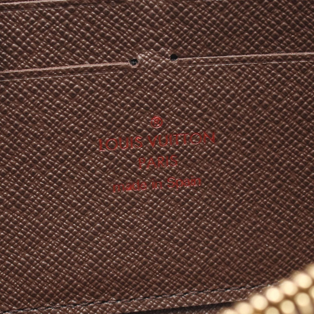 Louis Vuitton Zippy Wallet, Round Long Coated Canvas, Damier Leather, Men's and Women's, Brown, N60015