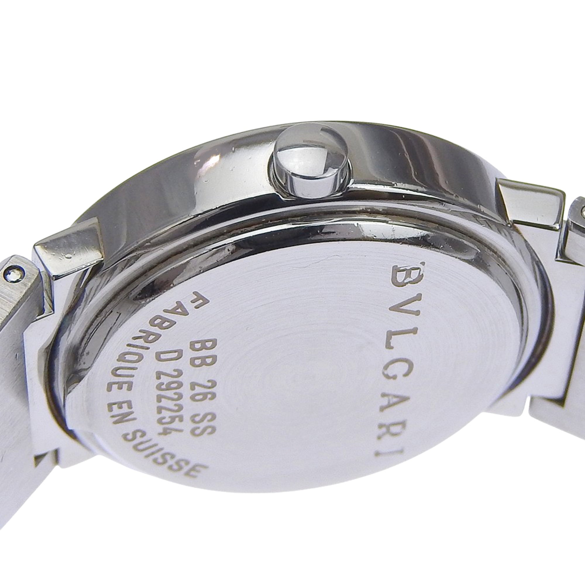 Bvlgari Watch BB26SS Stainless Steel Quartz Analog Display Black Dial Women's — Good