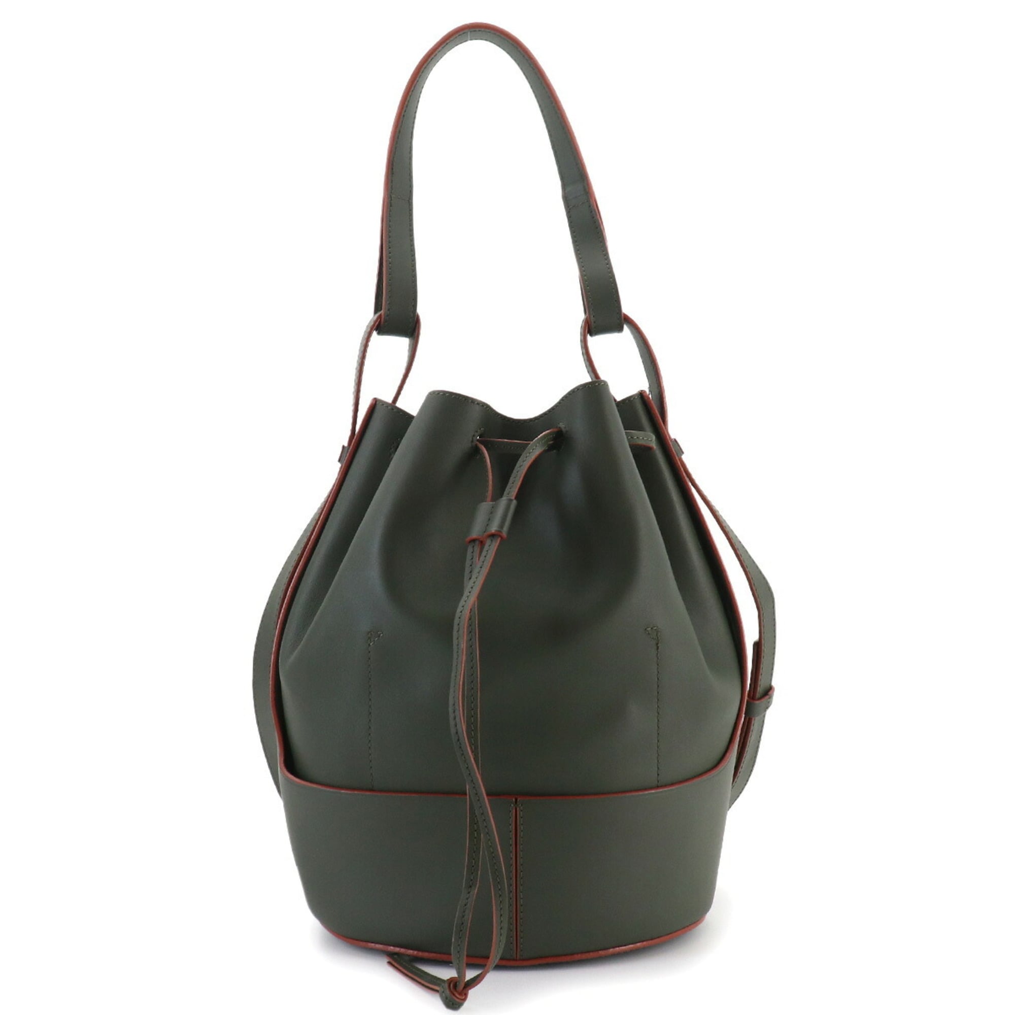 Loewe Balloon Small Shoulder Handbag, Leather, Green, Gold Hardware — Like New