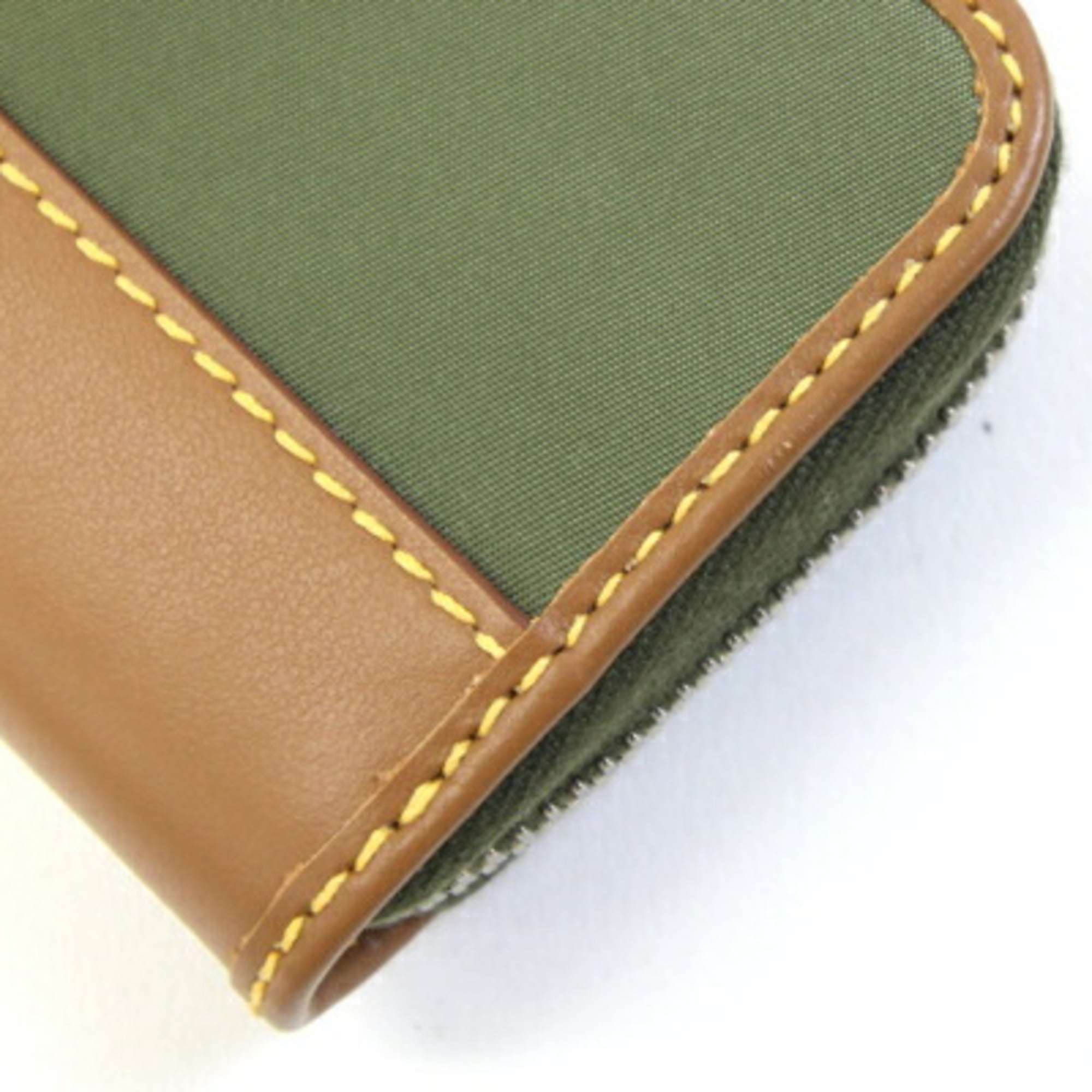 Prada Coin Case 2MR039 Khaki Brown Nylon Leather with Neck Strap, Mini Wallet, Round Compact Wallet for Men and Women