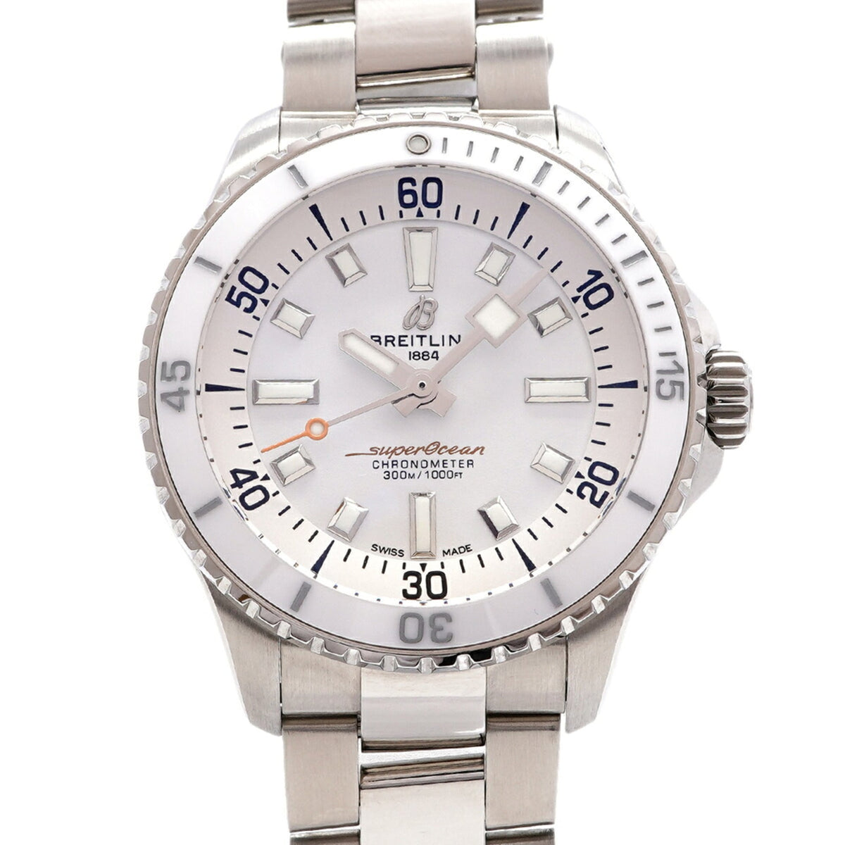 Breitling Superocean Automatic 36 A17377 White Dial Watch for Men and Women — Very Good